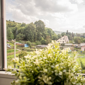 Aussicht aus dem Fenster während des Aufenthalts.
